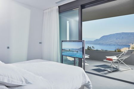bedroom with views